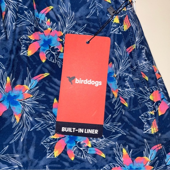 Birddogs Blue and Pink Athletic Shorts Vibrant Floral Design - Picture 5 of 7